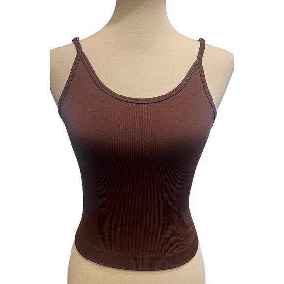 Brown Tank Top with Adjustable Straps - Picture 1 of 3